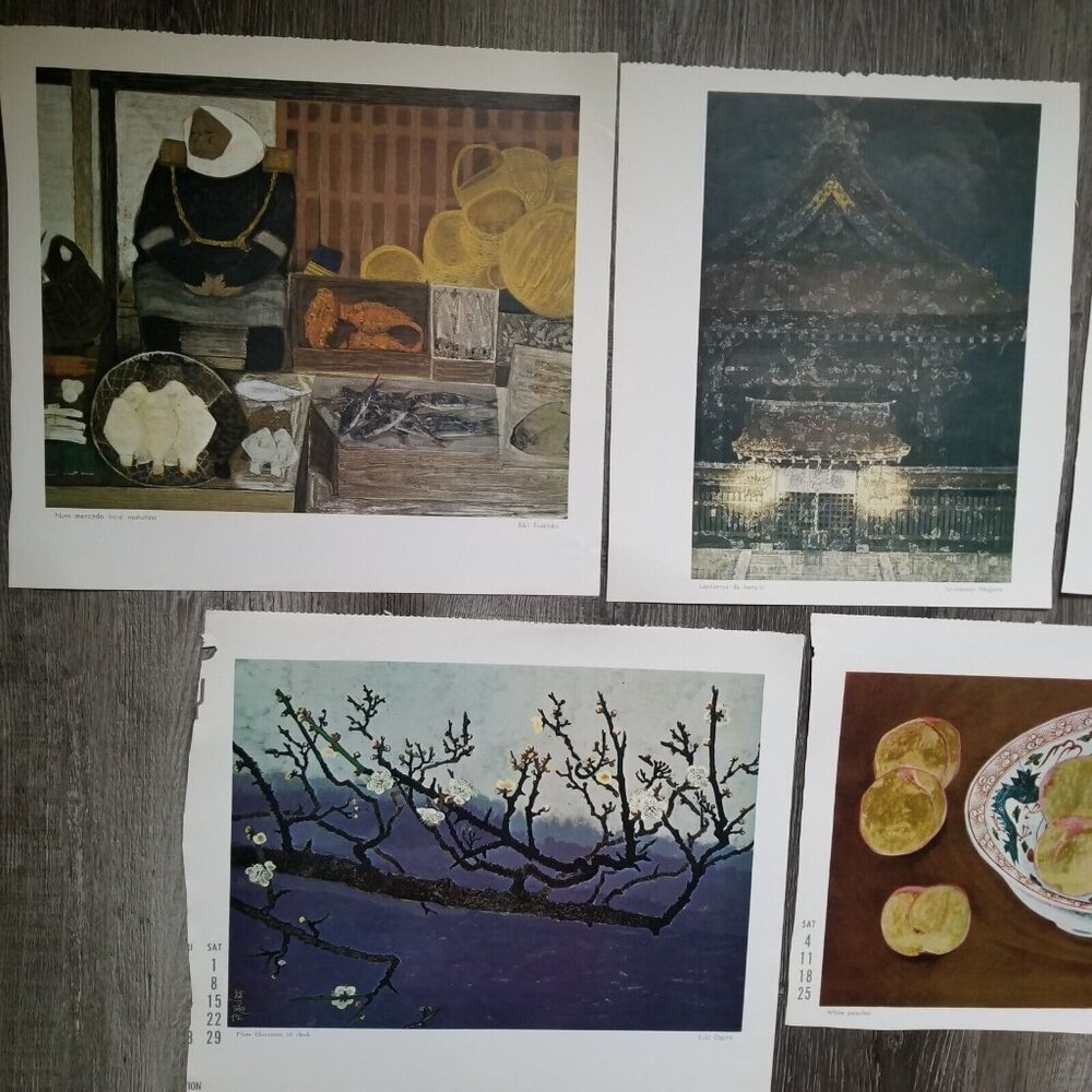 Asian Prints Full Color Art Pictures Frameable Vintage Calendar Book Pages VTG - Picture 15 of 16